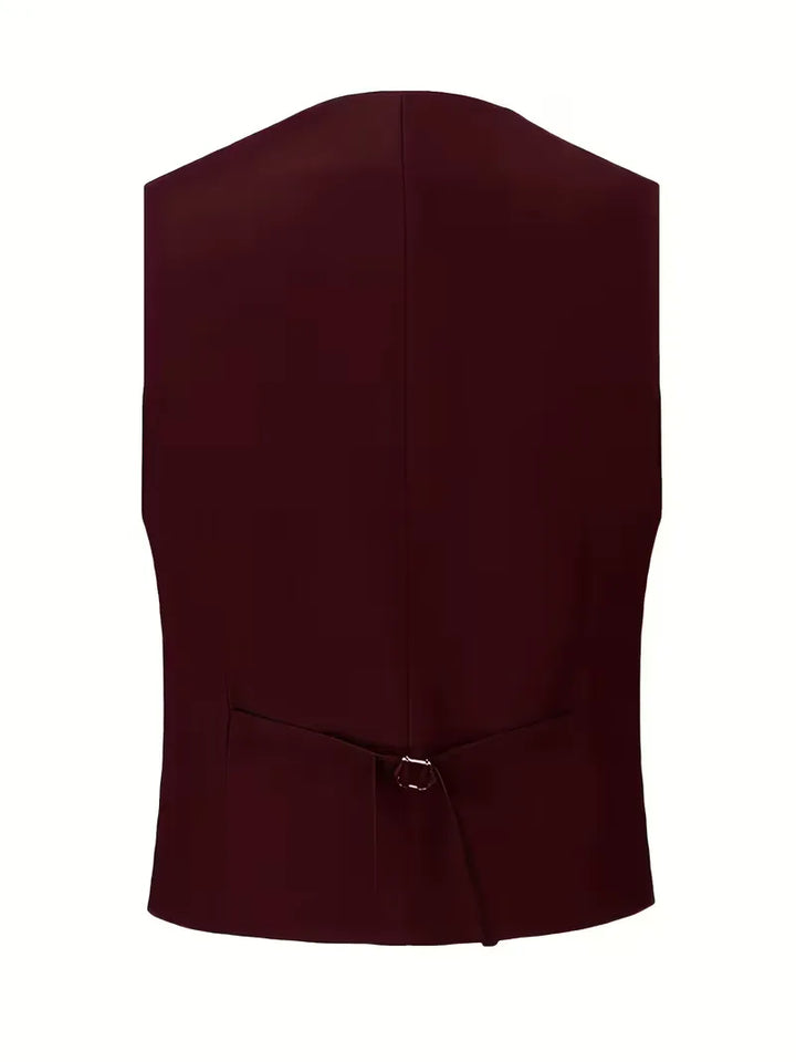 Tailored Men’s Three-Piece Suit With Double-Breasted Waistcoat And Slim Fit
