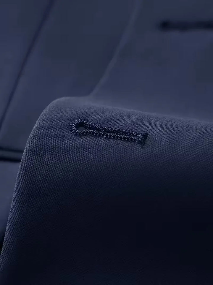 Tailored Men’s Three-Piece Suit With Double-Breasted Waistcoat And Slim Fit