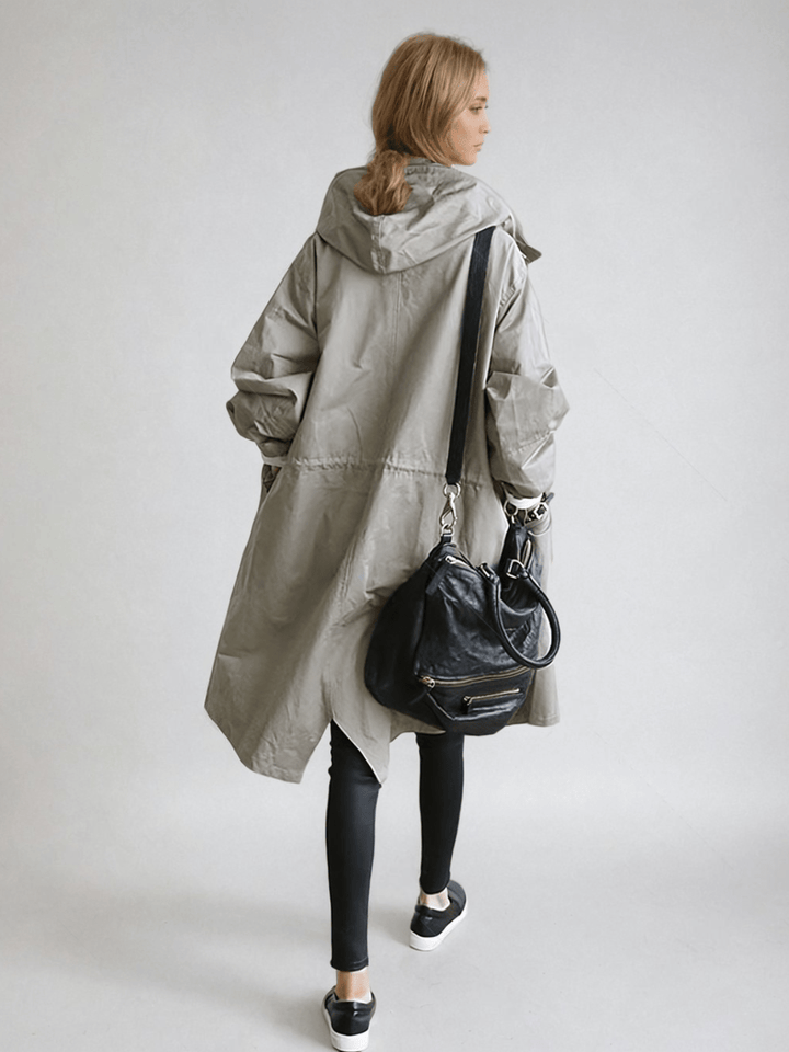 Beige Trench Coat with Relaxed Fit